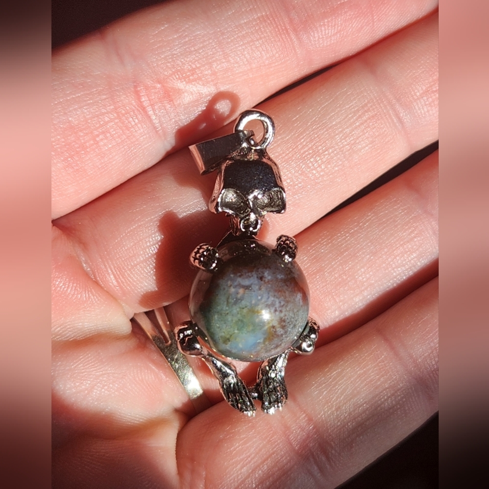 Skeleton Crystal Sphere Pendant - Picture 2 of 11